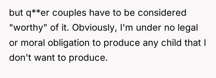 but q**er couples have to be considered "worthy" of it....