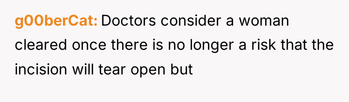 g00berCat Doctors consider a woman cleared once there is no...