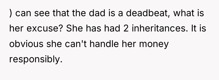 ) can see that the dad is a deadbeat, what...