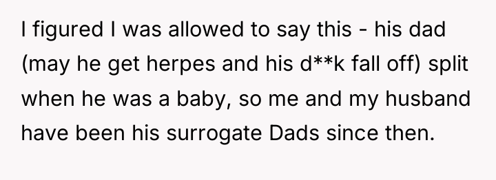 I figured I was allowed to say this - his...