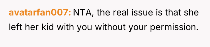 avatarfan007 NTA, the real issue is that she left her...