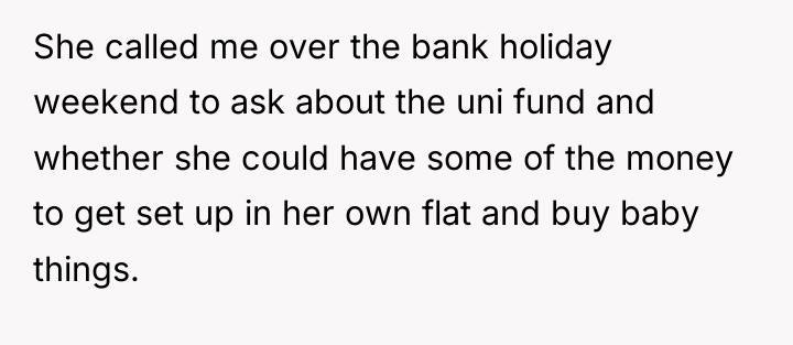 She called me over the bank holiday weekend to ask...