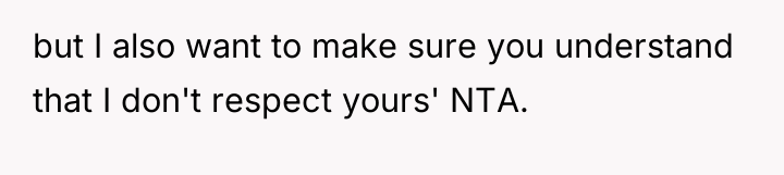 but I also want to make sure you understand that...