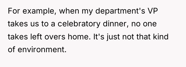 For example, when my department's VP takes us to a...