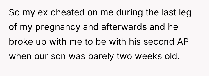 So my ex cheated on me during the last leg...