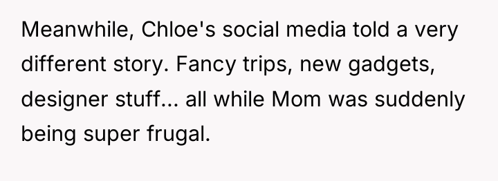 Meanwhile, Chloe's social media told a very different story. Fancy...