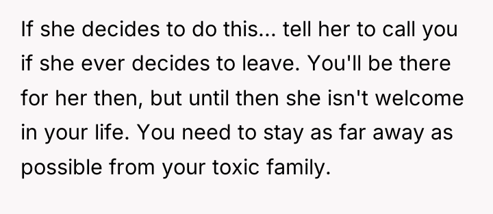 If she decides to do this... tell her to call...