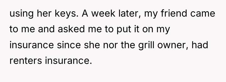 using her keys. A week later, my friend came to...