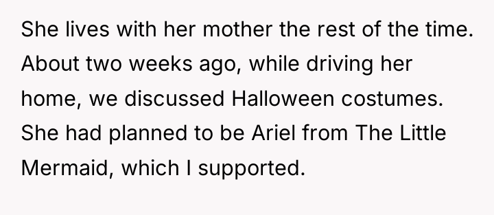 She lives with her mother the rest of the time....