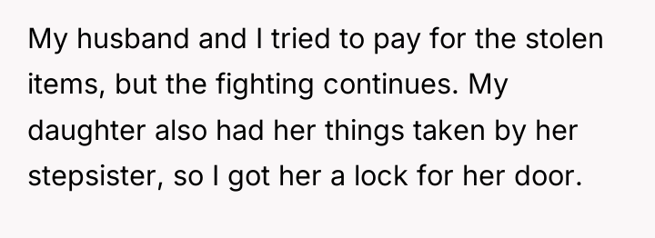 My husband and I tried to pay for the stolen...