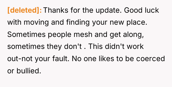 [deleted] Thanks for the update. Good luck with moving and...