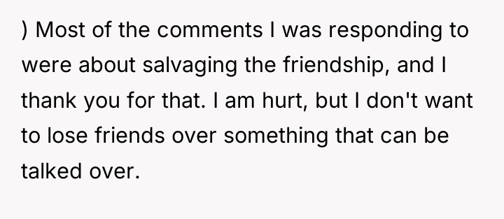 ) Most of the comments I was responding to were...