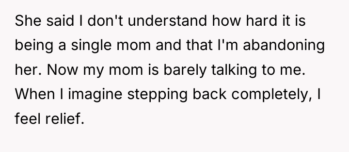 She said I don't understand how hard it is being...