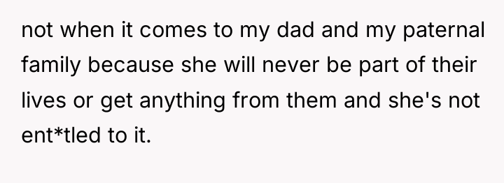 not when it comes to my dad and my paternal...