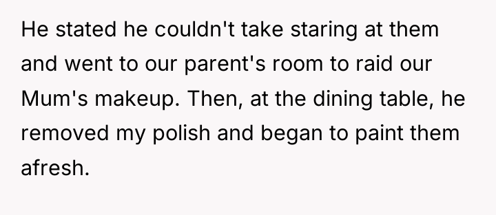He stated he couldn't take staring at them and went...