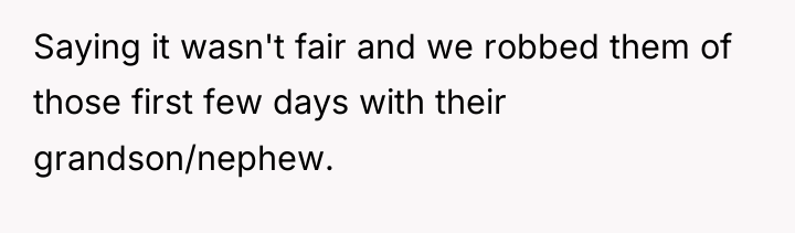 Saying it wasn't fair and we robbed them of those...