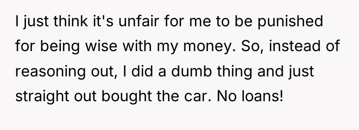 I just think it's unfair for me to be punished...