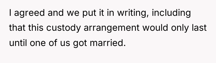 I agreed and we put it in writing, including that...