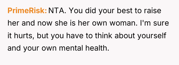 PrimeRisk NTA. You did your best to raise her and...