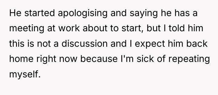 He started apologising and saying he has a meeting at...