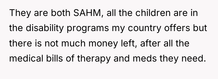 They are both SAHM, all the children are in the...