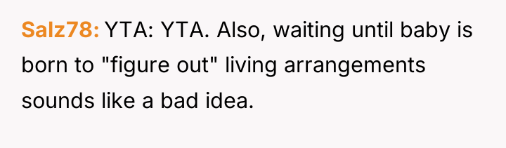 Salz78 YTA: YTA. Also, waiting until baby is born to...