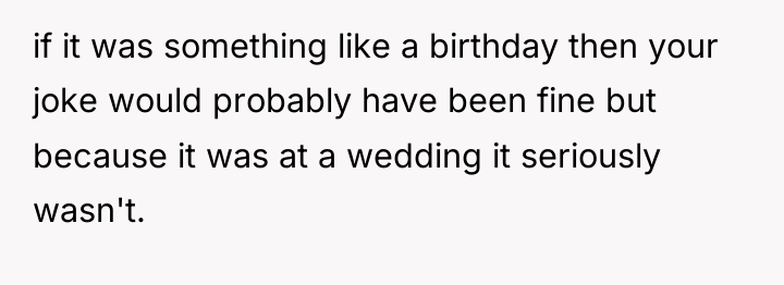 if it was something like a birthday then your joke...
