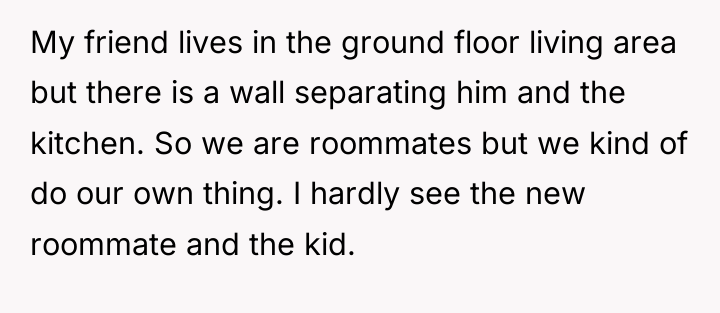 My friend lives in the ground floor living area but...