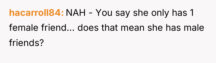 hacarroll84 NAH - You say she only has 1 female...