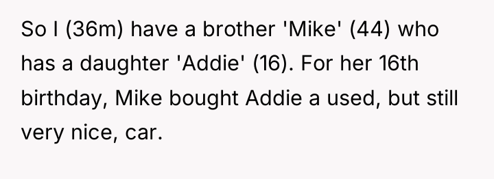 So I (36m) have a brother 'Mike' (44) who has...