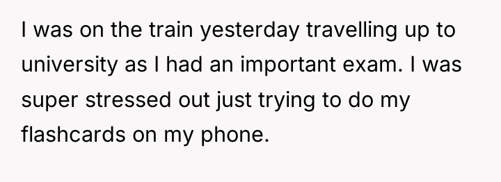 I was on the train yesterday travelling up to university...