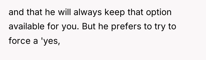 and that he will always keep that option available for...