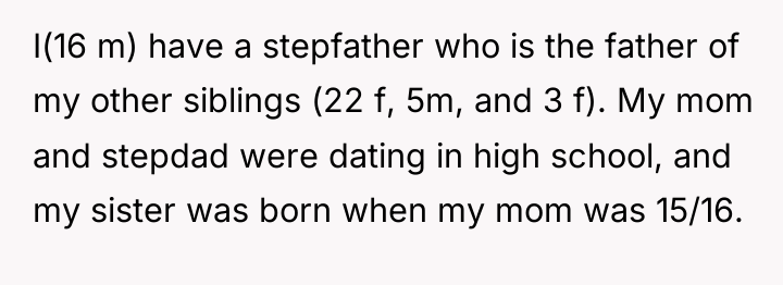 I(16 m) have a stepfather who is the father of...