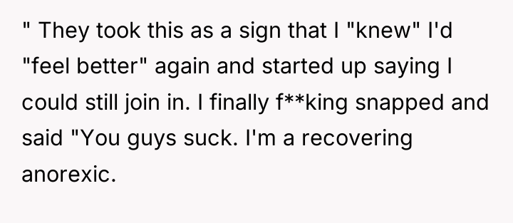 " They took this as a sign that I "knew"...