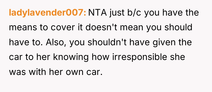 ladylavender007 NTA just b/c you have the means to cover...