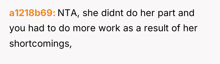 a1218b69 NTA, she didnt do her part and you had...