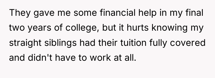 They gave me some financial help in my final two...