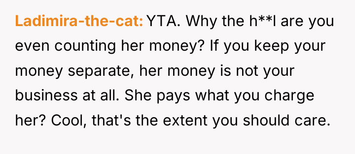Ladimira-the-cat YTA. Why the h**l are you even counting her...