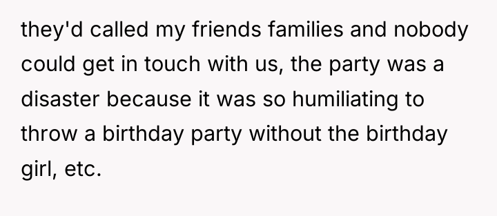 they'd called my friends families and nobody could get in...