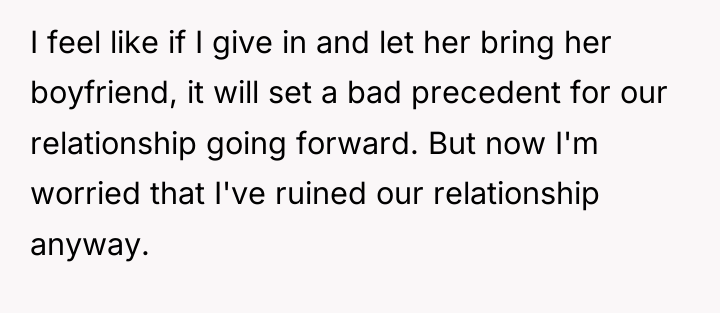 I feel like if I give in and let her...