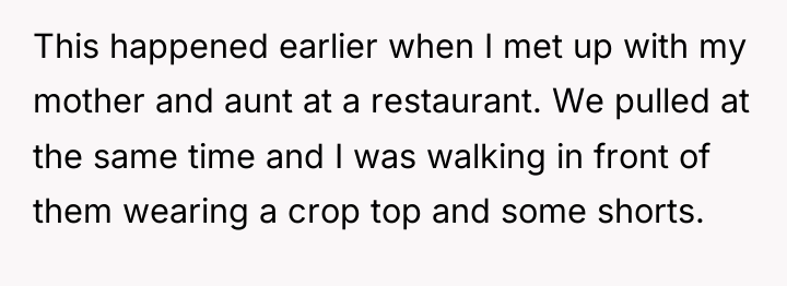 This happened earlier when I met up with my mother...