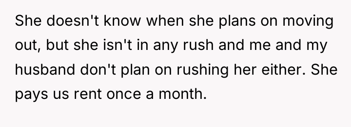 She doesn't know when she plans on moving out, but...