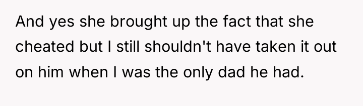And yes she brought up the fact that she cheated...
