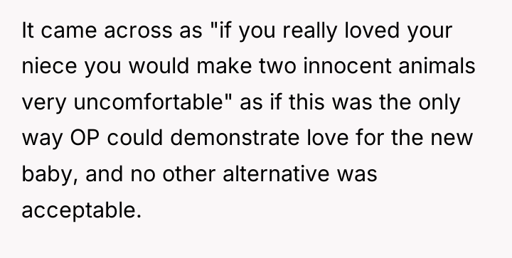 It came across as "if you really loved your niece...