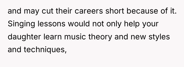and may cut their careers short because of it. Singing...