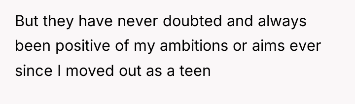 But they have never doubted and always been positive of...