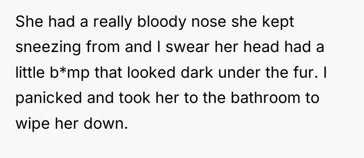 She had a really bloody nose she kept sneezing from...