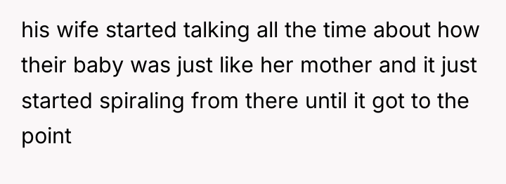 his wife started talking all the time about how their...