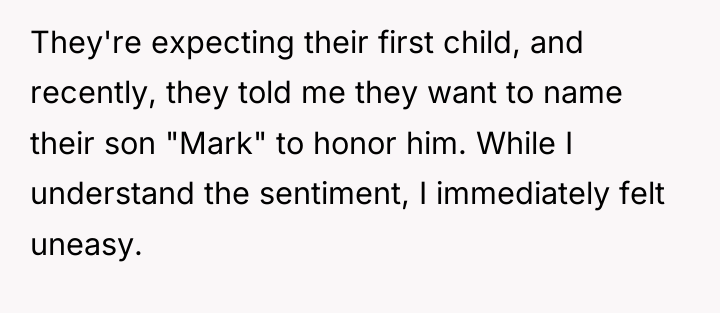 They're expecting their first child, and recently, they told me...