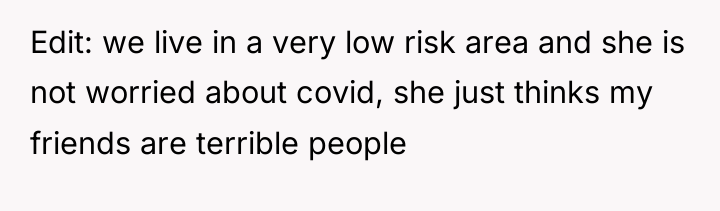 Edit: we live in a very low risk area and...
